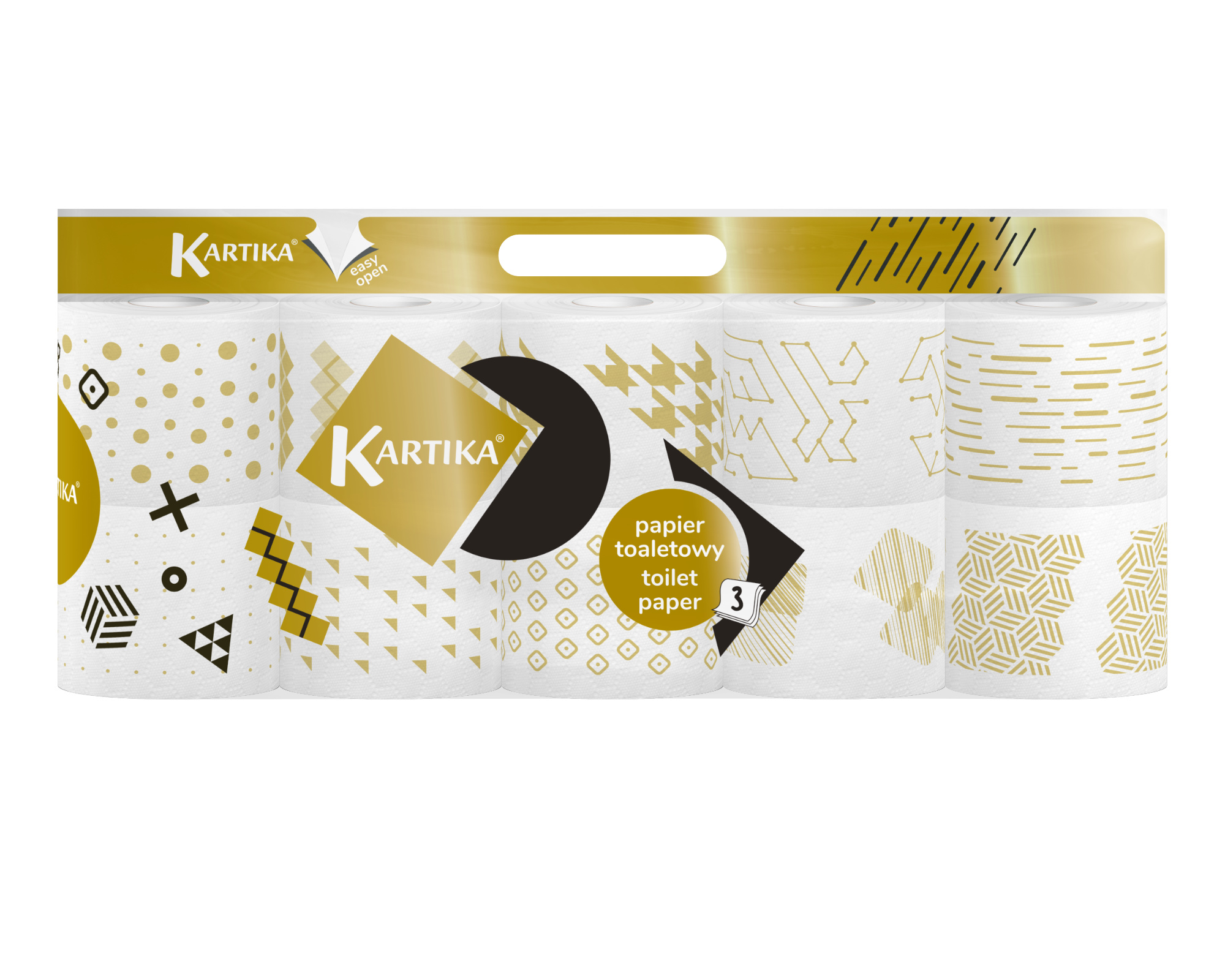 Papier toaletowy Kartika Modern Gold 10 rolek 200 listków 3 warstwy